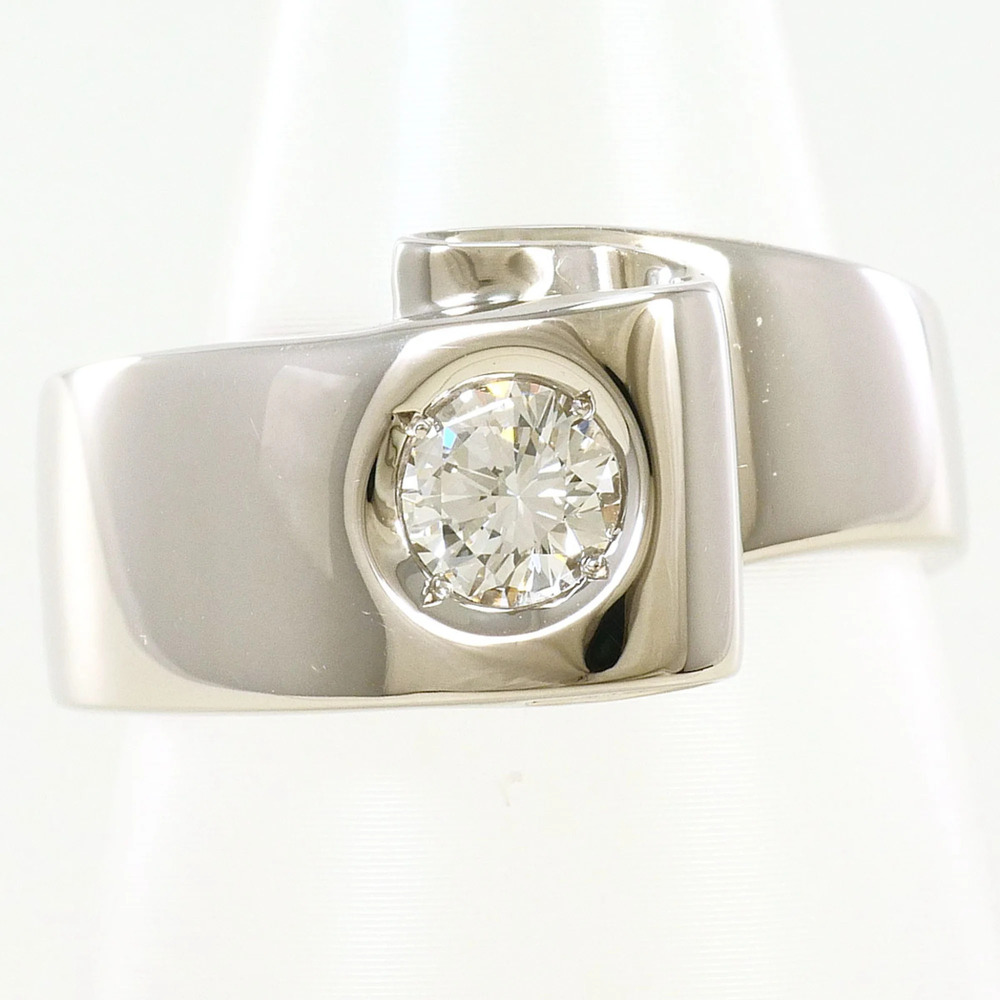 PT900 Platinum Ring, 1 Diamond, 0.346ct VS1 Clarity, Total Weight 10.8g, Jewelry